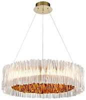 Люстра подвесная LED с пультом Patricia WE117.02.303 Wertmark прозрачная на 1 лампу, основание золотое в стиле современный с пультом Люстра подвесная LED с пультом Patricia WE117.02.303 Wertmark прозрачная на 1 лампу, основание золотое в стиле современный с пультом